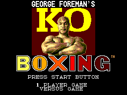 George Foreman's KO Boxing title screen for Sega Master System